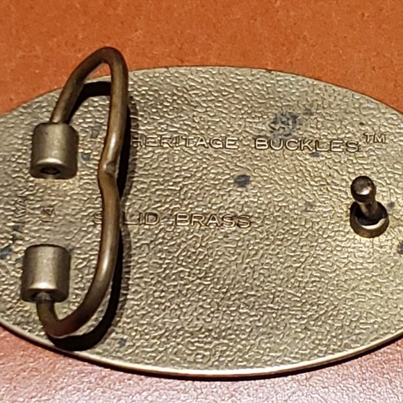 Native American Chief & Warrior Colorful Solid Brass Belt Buckle - Picture 3 of 6